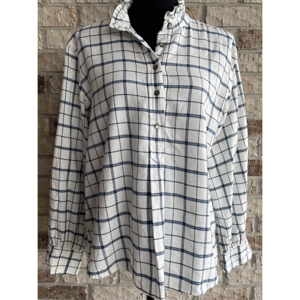 $195 Rebecca Taylor Brushed Check Top Small